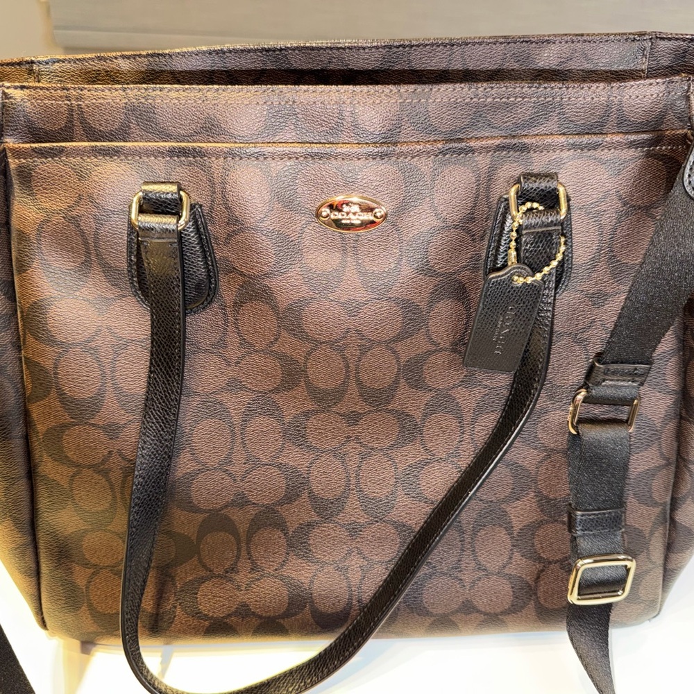 Coach Dark Brown Signature Tote Bag - Picture 2 of 16